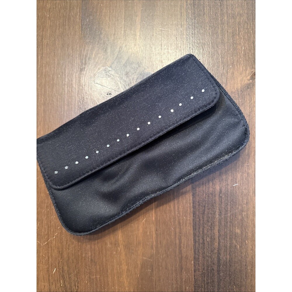 BLACK SPARKLY FORMAL CLUTCH atmosphere Rhinestone Studded Black Purse With Strap